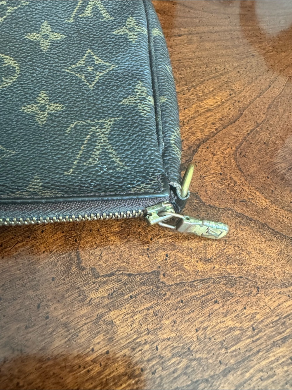 Louis Vuitton Monogram Canvas Cosmetic Pouch in Brown and Tan - Picture 5 of 13